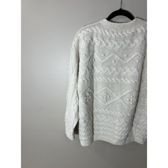 Artelana Vintage Cream Alpaca Handknit Sweater Cabin UNISEX Size Mens Womens L - Picture 8 of 10